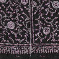 Sozni Embroidered Black Chakra Shawl 'Sudarshan'