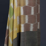 Ikat Pashmina Shawl Mocha & Yellow Ochre