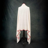 Sozni Hand Embroidered Cashmere Shawl Burgundy Border