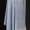 Ikat Pashmina Wrap 'Clouds of Ladakh' Blue Stripe