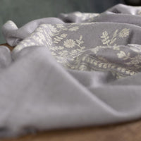Spring of Kashmir Hand Embroidered Stole Silver