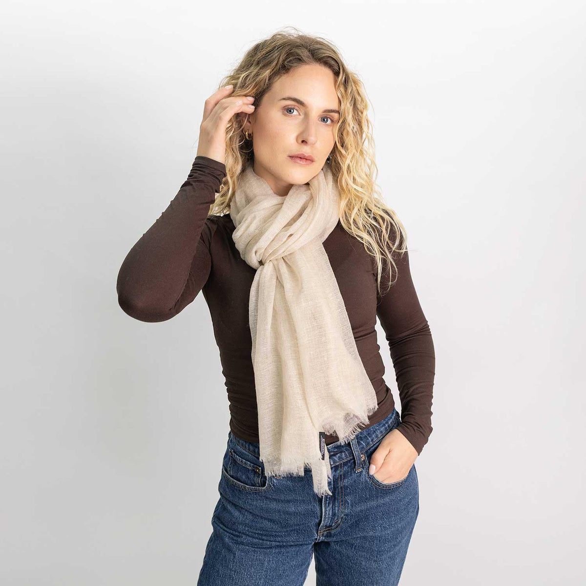 Cashmere Matty Shawl Egret