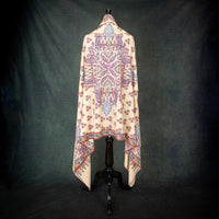 Sozni Hand Painted & Embroidered Jamawar Pashmina