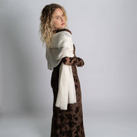 Handwoven Cashmere Stole White