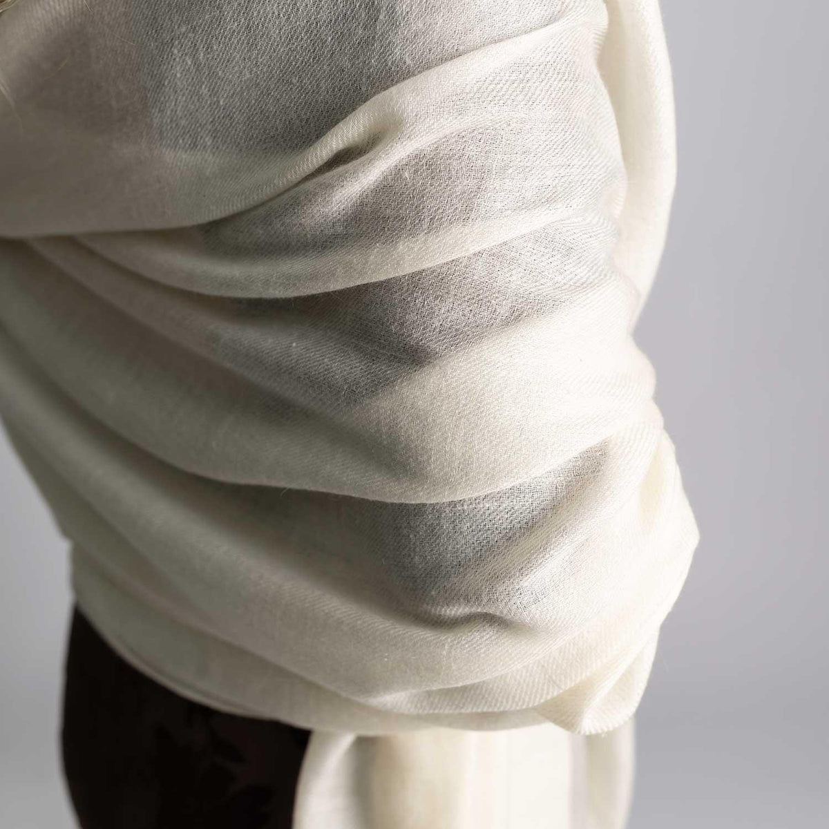 Handwoven Cashmere Stole White
