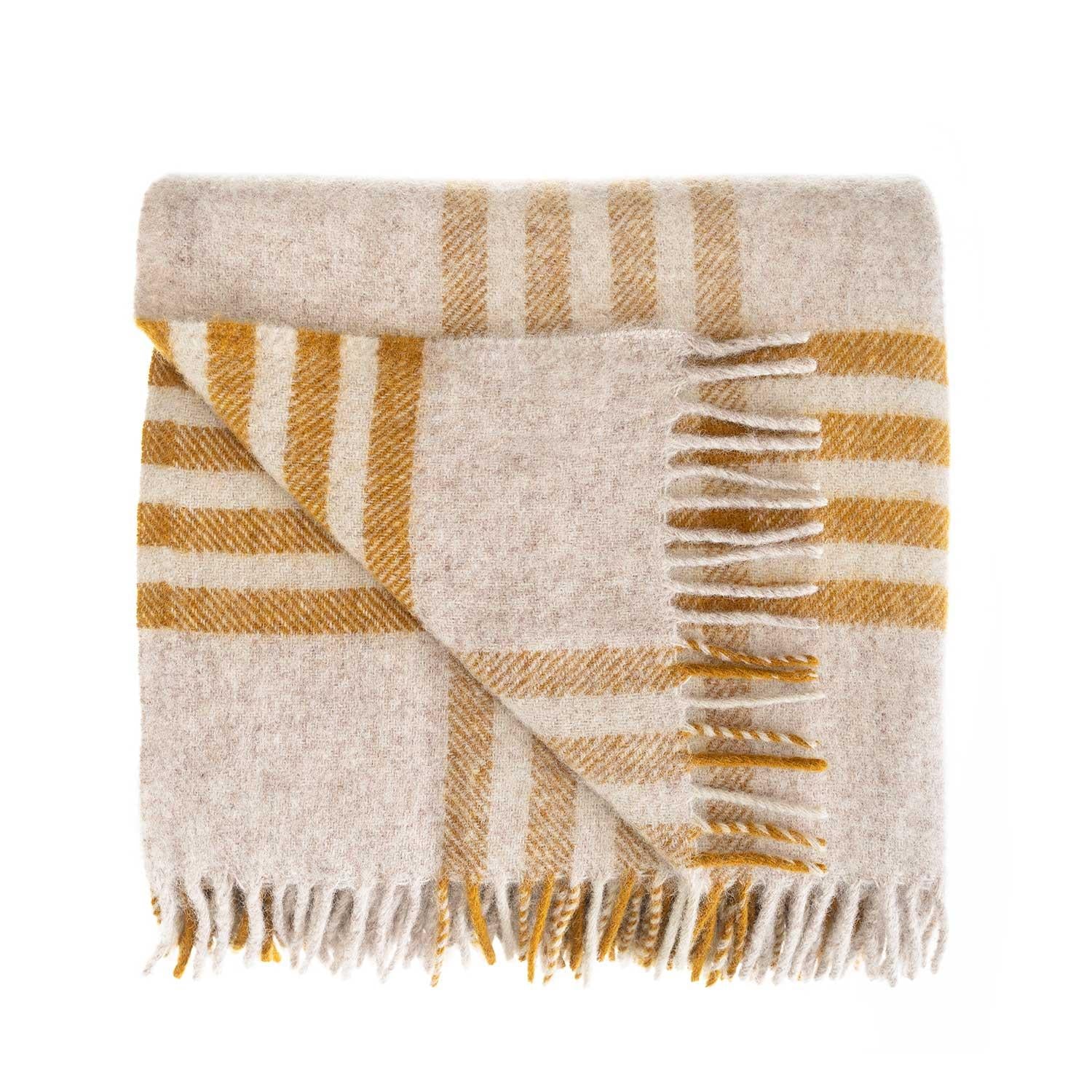 Pure New Wool Blanket Mustard