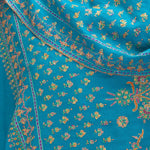Doardar Sozni Hand Embroidered Cashmere Pashmina Turquoise