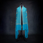 Doardar Sozni Hand Embroidered Cashmere Pashmina Turquoise