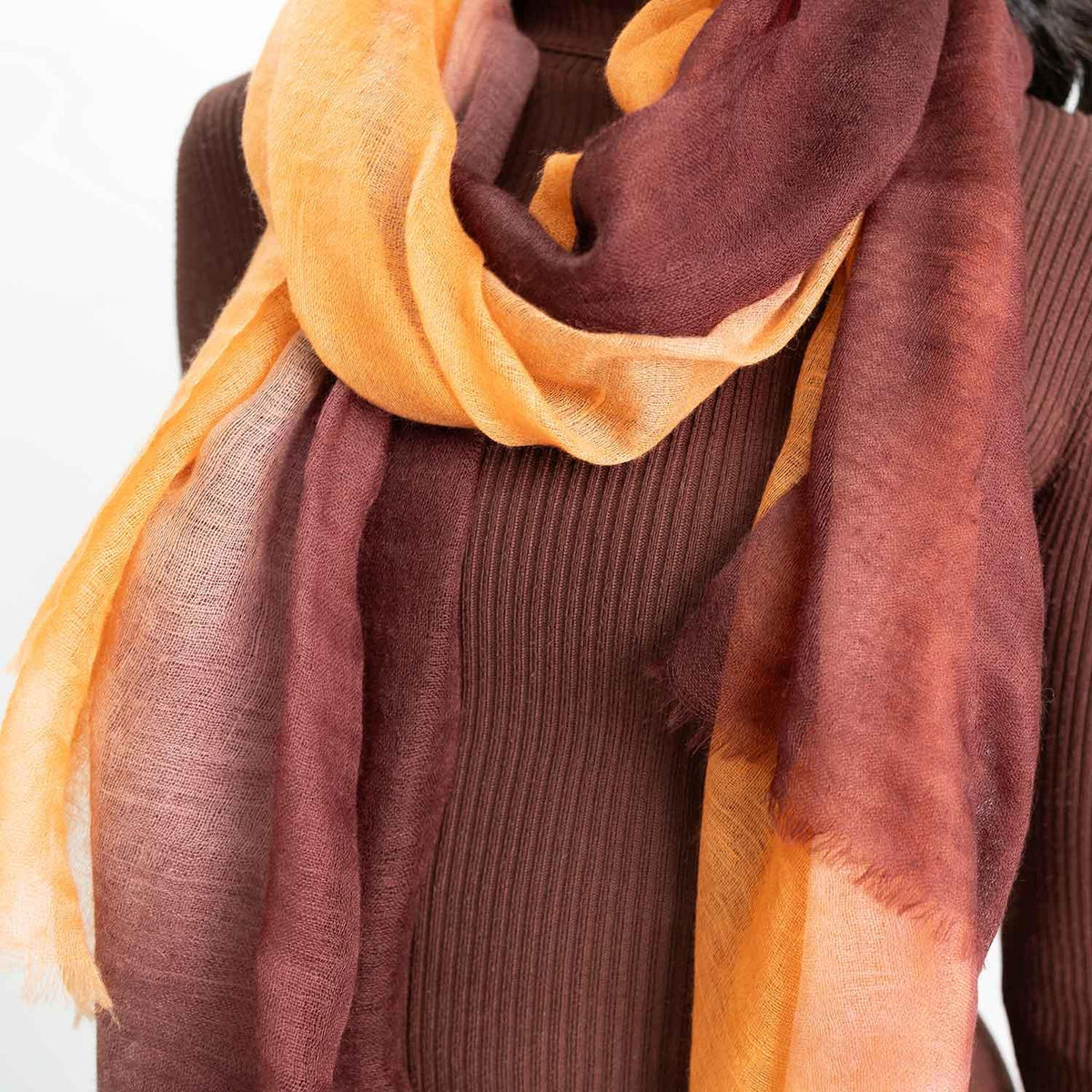 Ombre Cashmere Shawl Auburn