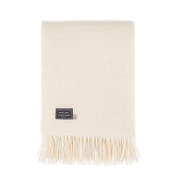 Pure New Wool Textured Ivory Throw