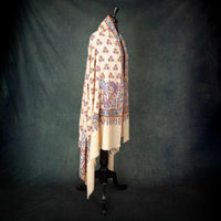 Sozni Hand Painted & Embroidered Jamawar Pashmina