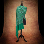 Sozni Hand Embroidered Cashmere Pashmina Emerald