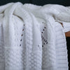 Patterned Knitted Baby Blanket White