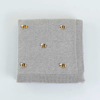 Organic Cotton Bee Baby Blanket
