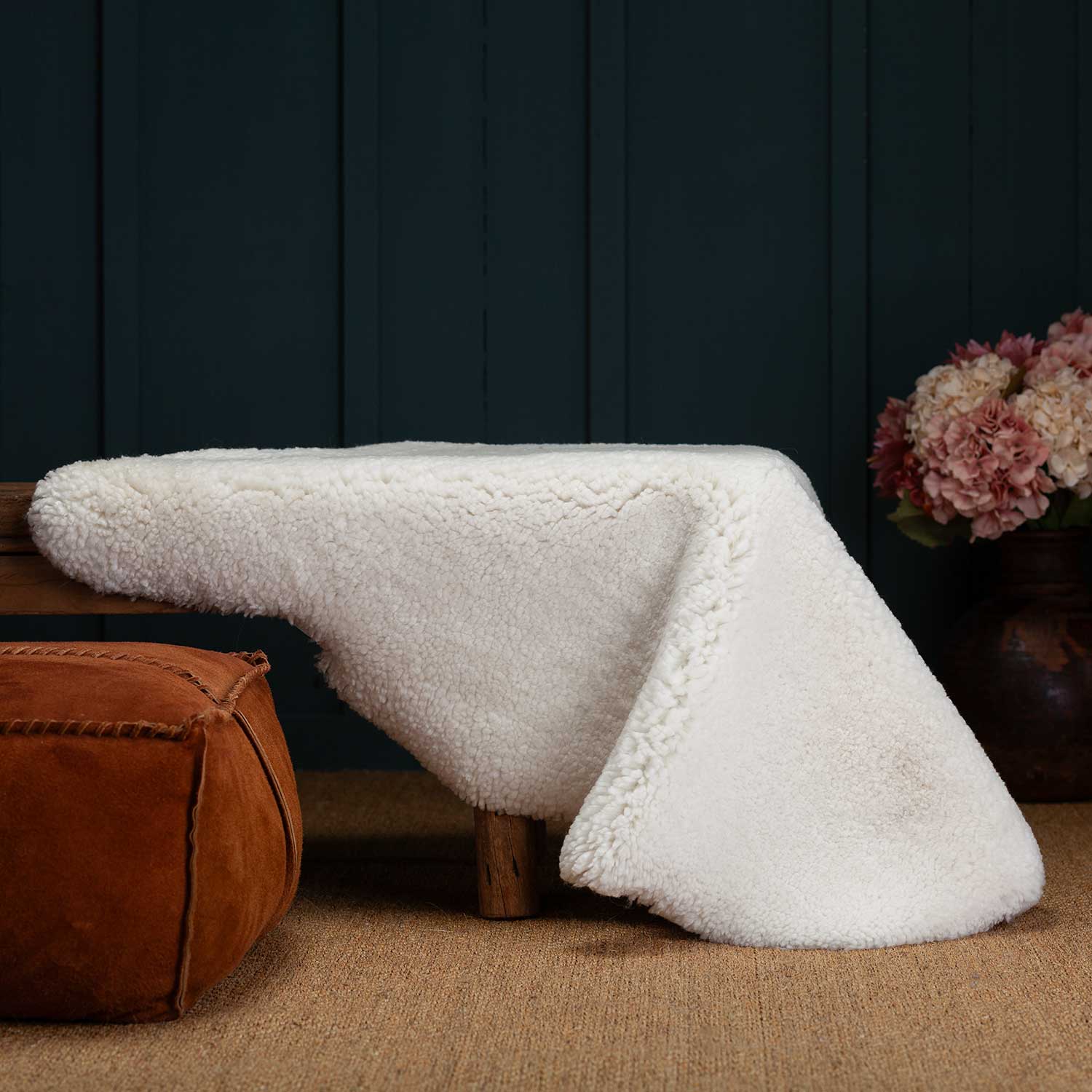 Exclusive Sheepskin Throw Natural White