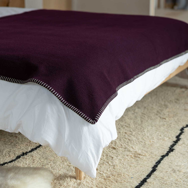 Cadiz Merino Blanket Blackcurrant