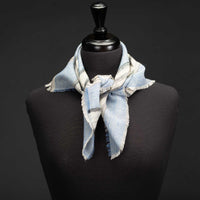 Cashmere Square Neck Scarf Light Blue (Sample)