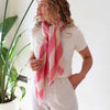 Cashmere Square Shawl Coral Red (Sample)