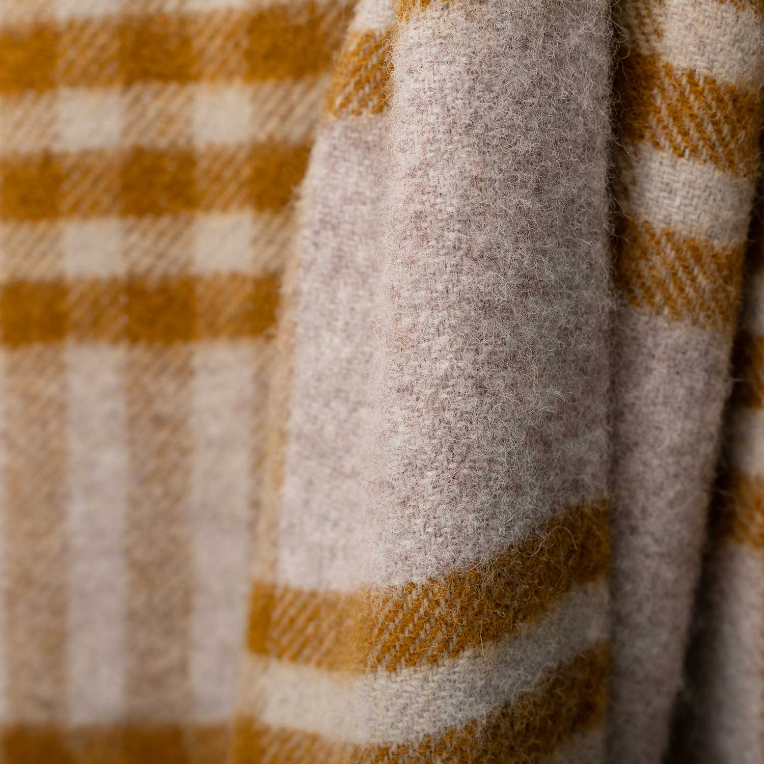 Pure New Wool Blanket Mustard