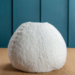 Small Curly White Sheepskin Beanbag