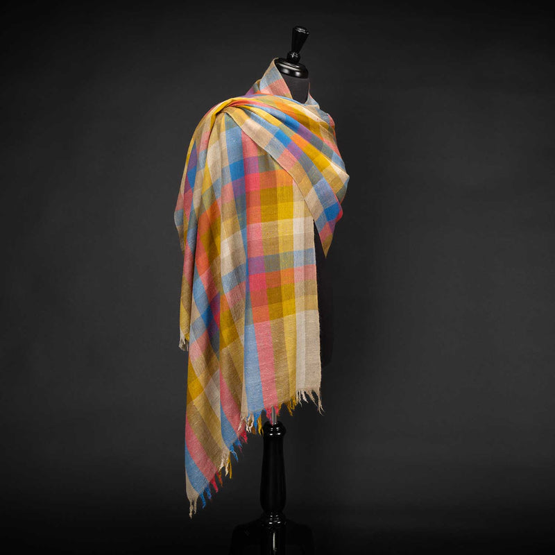 Hand Loomed Cashmere Multicoloured  Shawl (Sample)