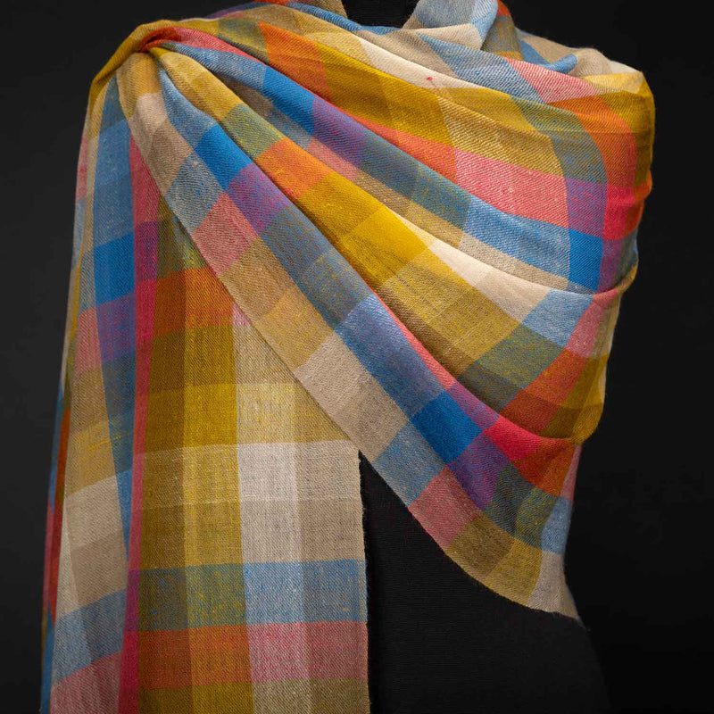 Hand Loomed Cashmere Multicoloured  Shawl (Sample)