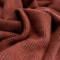 Pure New Wool Herringbone Throw Coral & Navy