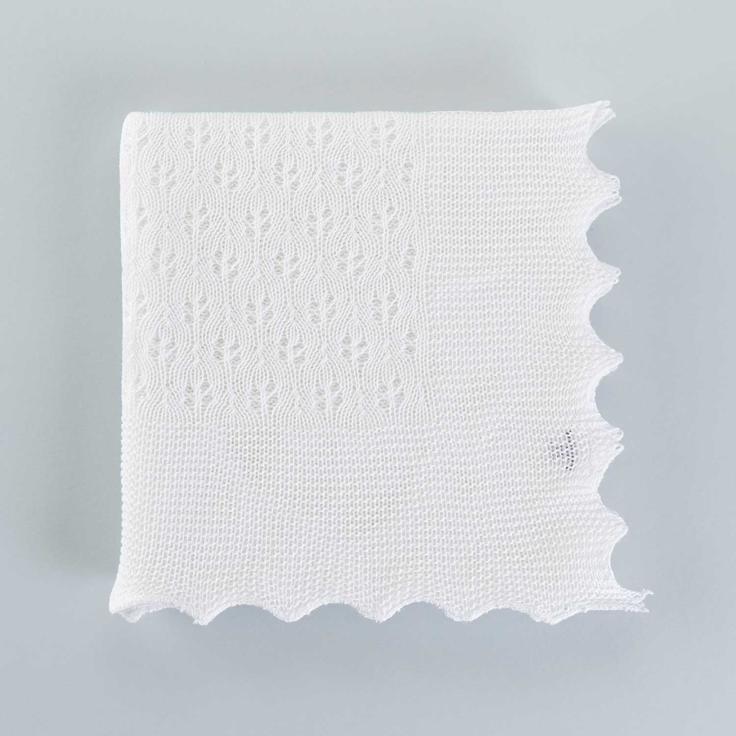 Cotton Christening Shawl White