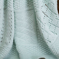 Patterned Knitted Baby Blanket Mint