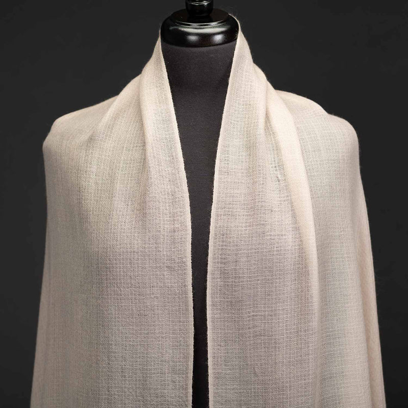 Cashmere Diamond Weave Ring Shawl Oyster (Sample)