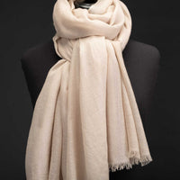Cashmere Diamond Weave Ring Shawl Oyster (Sample)