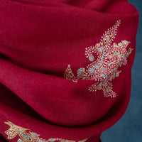 Hand Embroidered Sozni Shawl 'The Fire God'