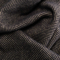 Pure New Wool Herringbone Throw Ebony & Tan