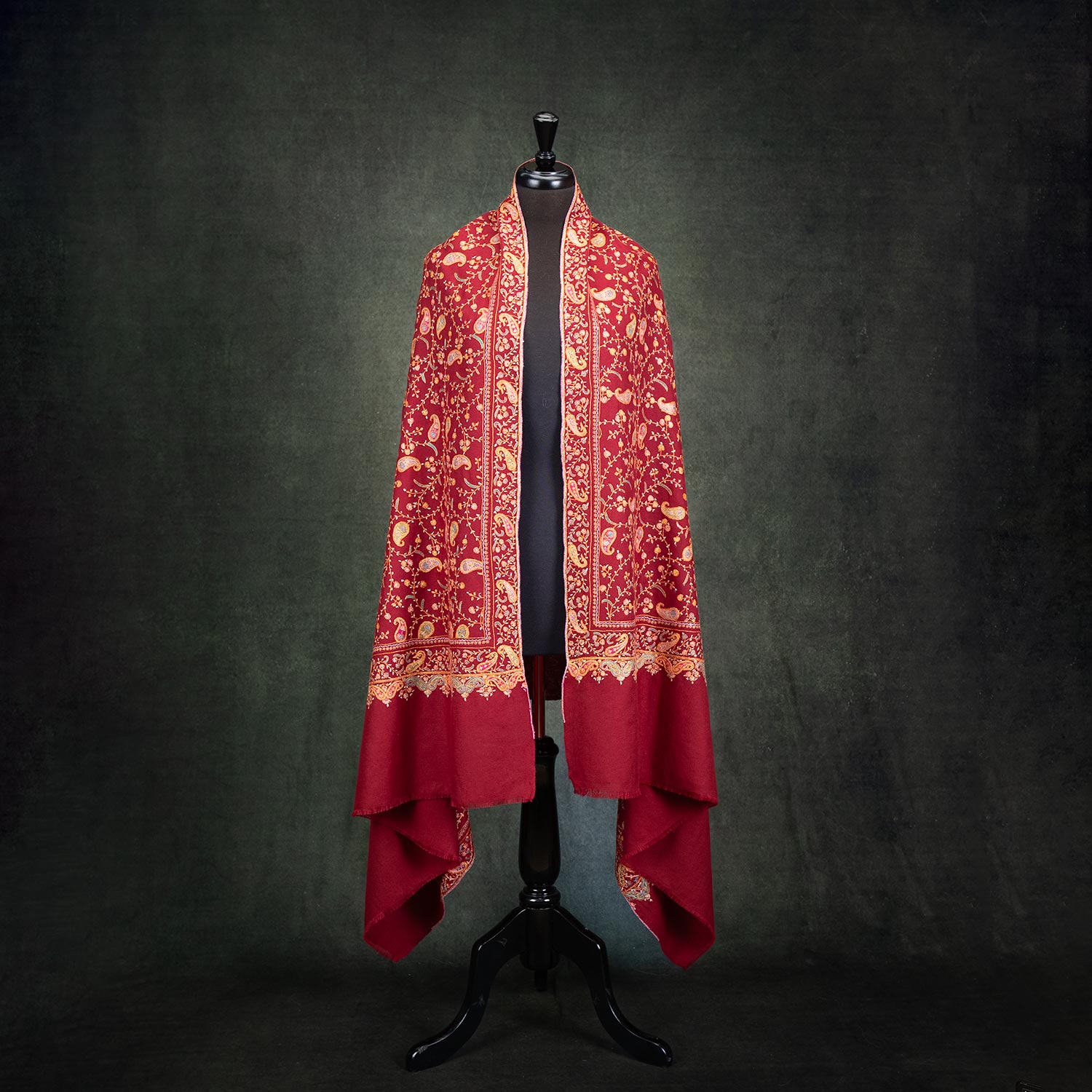 Embroidered Cashmere Pashmina 'Kashmir Bride Ambika'