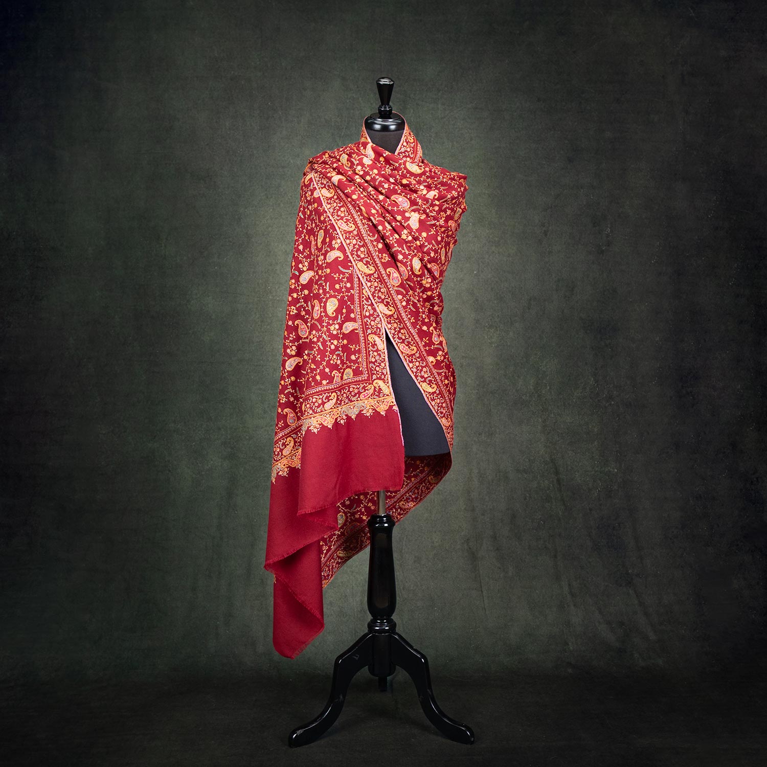 Embroidered Cashmere Pashmina 'Kashmir Bride Ambika'