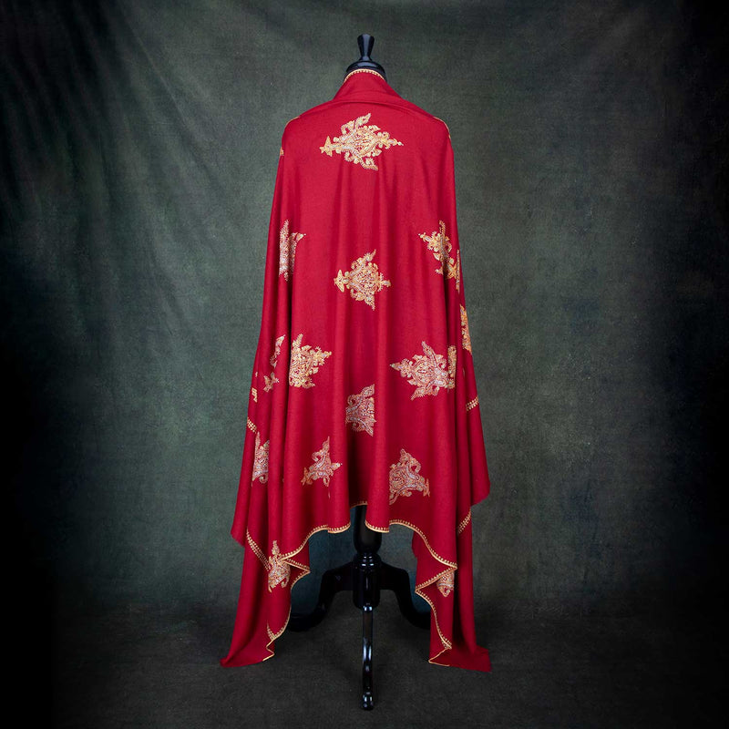 Hand Embroidered Sozni Shawl 'The Fire God'