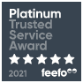 Feefo's "Platinum Trusted Service" Award for 2021