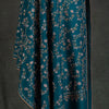 Sozni Hand Embroidered Pashmina Teal Floral