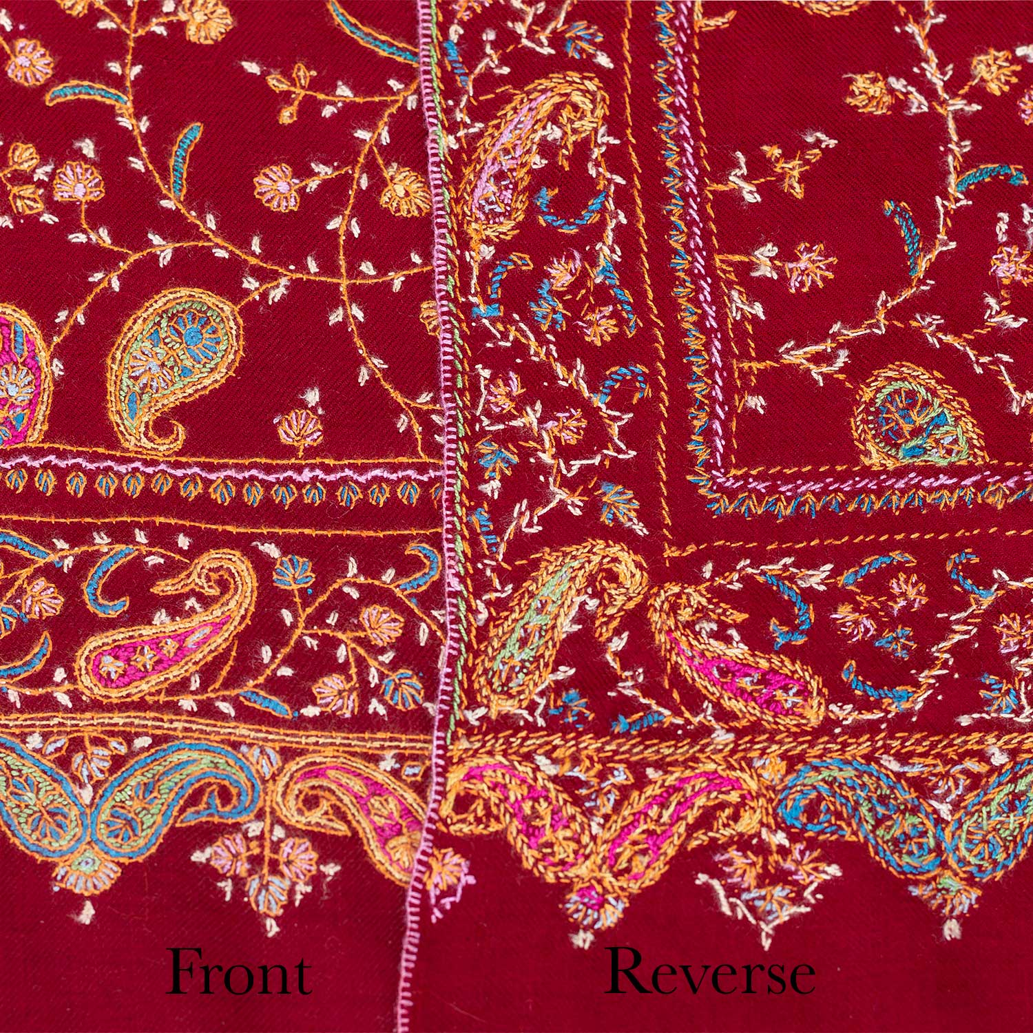 Embroidered Cashmere Pashmina 'Kashmir Bride Ambika'