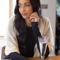 Silver Bordered Cashmere Pashmina Stole Gold