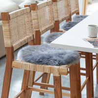 Grey Sheepskin Seat Pad Round 38 cm