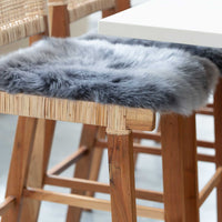 Grey Sheepskin Seat Pad Square 40 cm