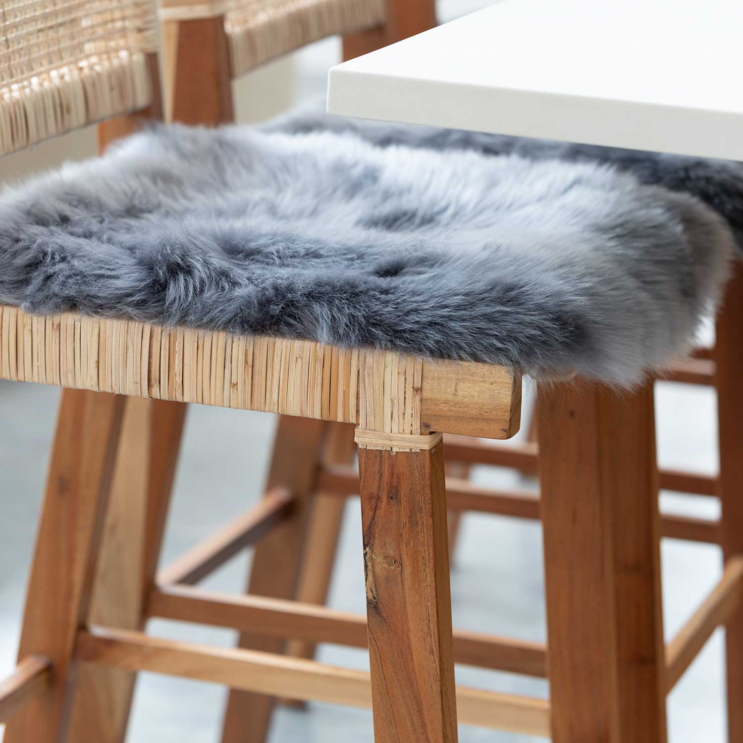 Grey Sheepskin Seat Pad Square 40 cm