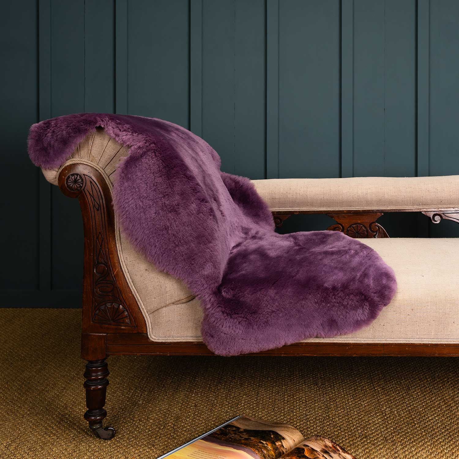 Check Heather Rug Exclusive Sheepskin Throw Heather