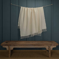 Pure New Wool Textured Ivory Throw