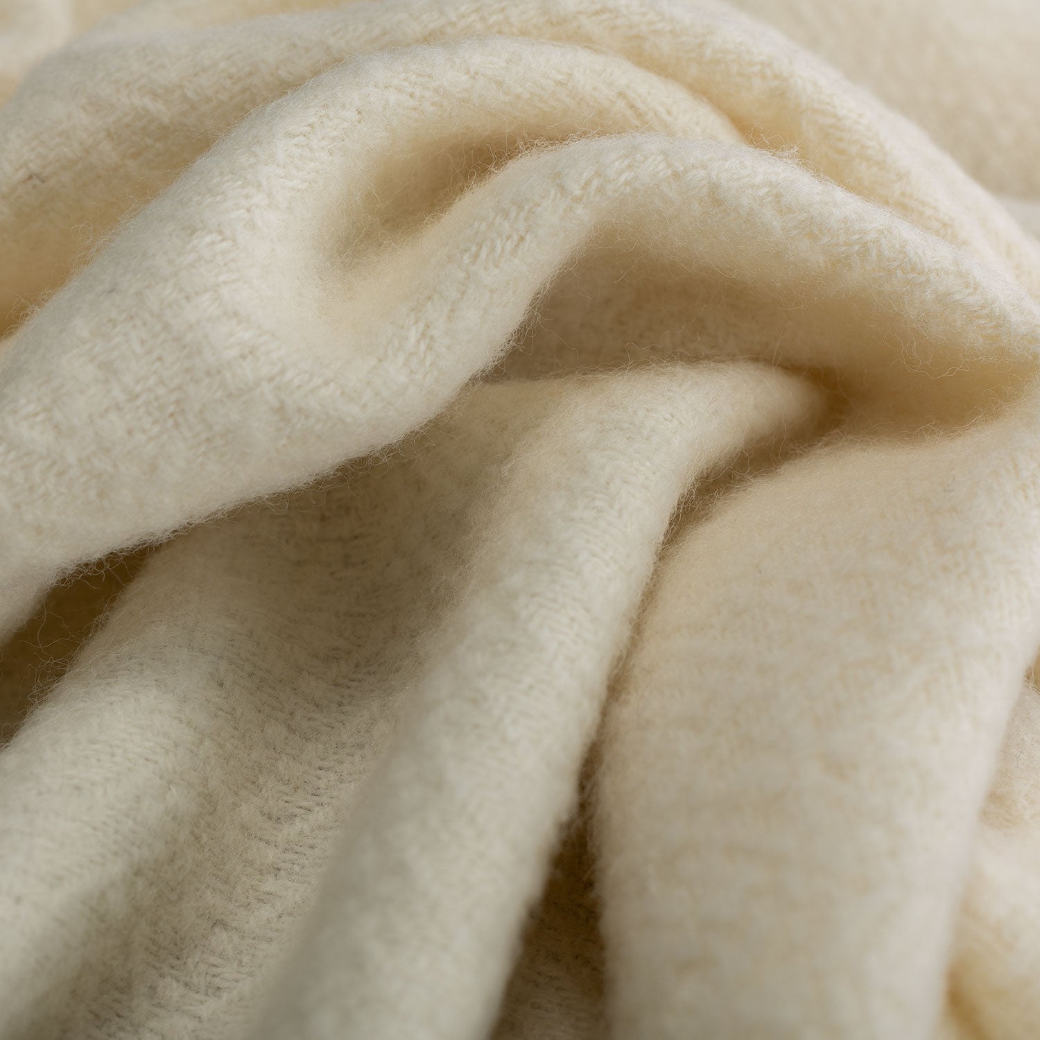 Pure New Wool Textured Ivory Throw