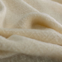 Pure New Wool Textured Ivory Throw