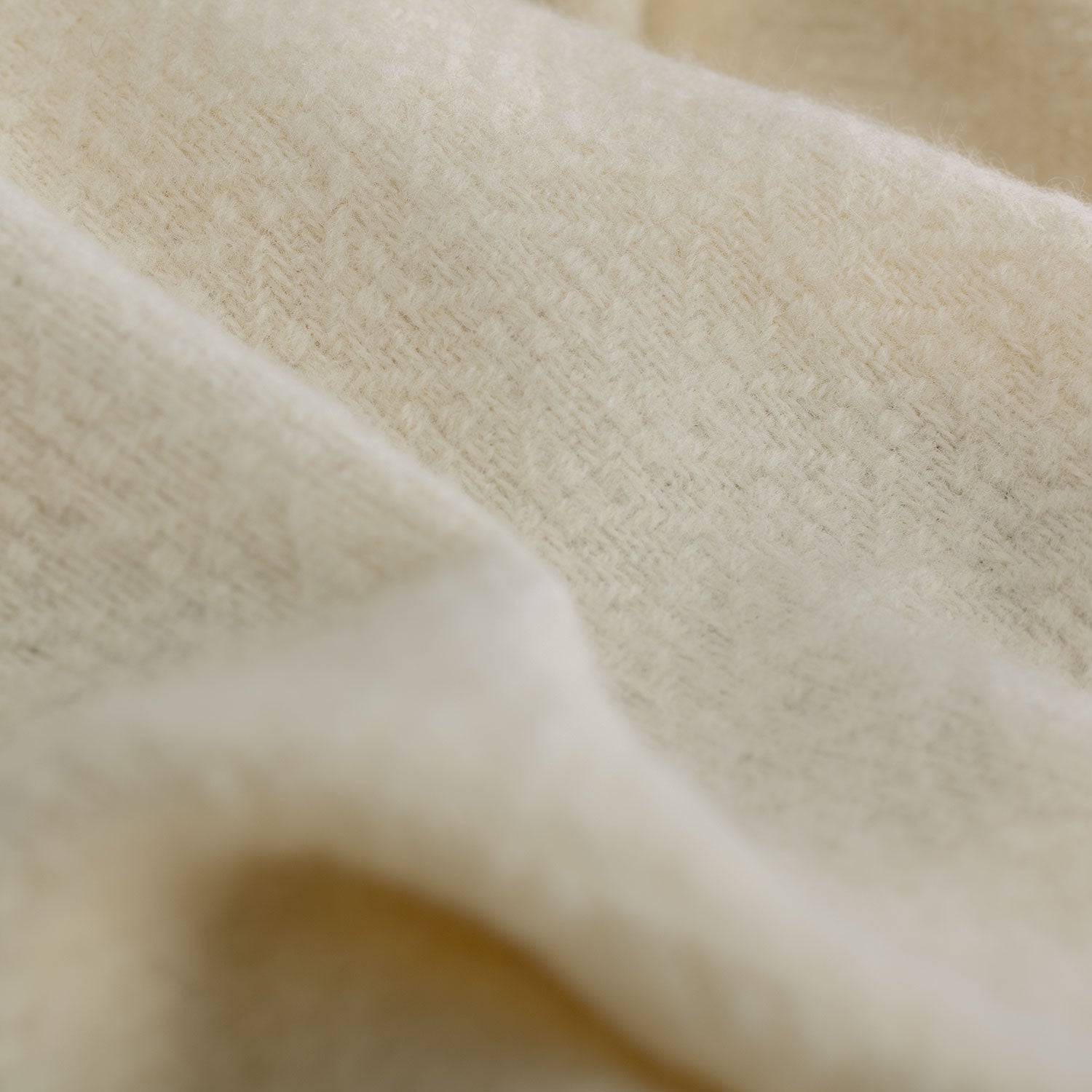 Pure New Wool Textured Ivory Throw