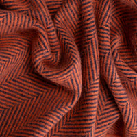 Pure New Wool Herringbone Knee Rug Coral & Navy