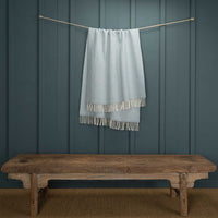 Pure New Wool Herringbone Knee Rug Duck Egg